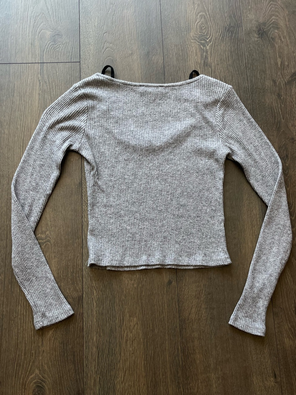 Mixed Thread Ribbed Long Sleeve Top - Picture 2 of 10